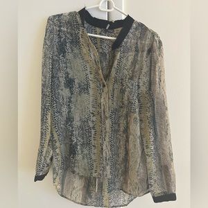 Snakeskin Long Sleeve Blouse
